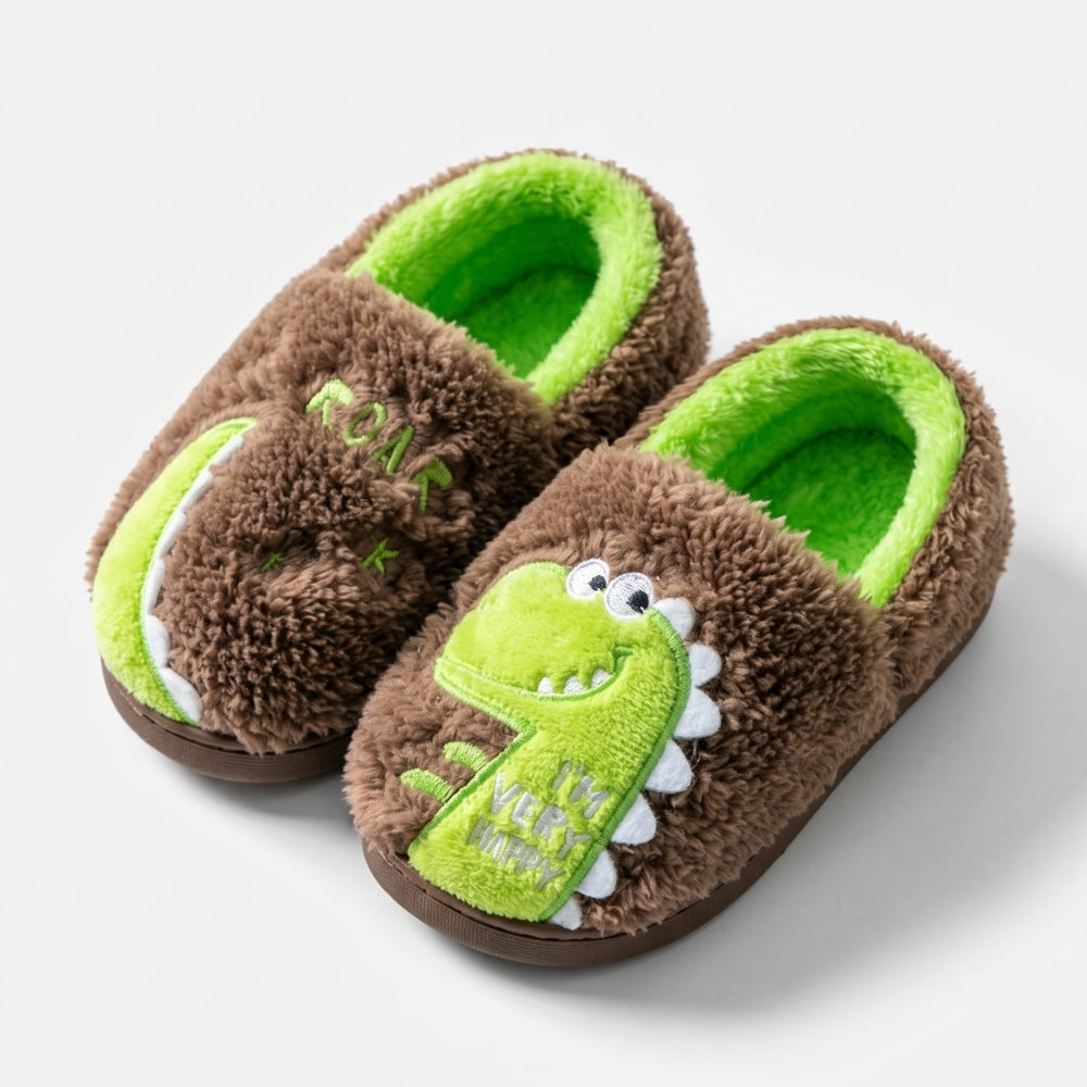 DinoHops – Pluche Kinderpantoffels met Vrolijke Dinofiguren