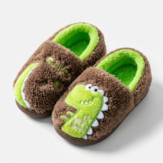 DinoHops – Pluche Kinderpantoffels met Vrolijke Dinofiguren