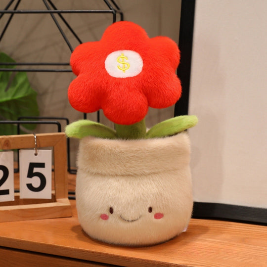MoneyBloom – Pluche Bloem in Glimlachende Bloempot