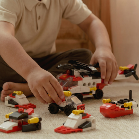 SkyBuilder – 6-in-1 Helikopter Bouwset (117–127 Stuks)