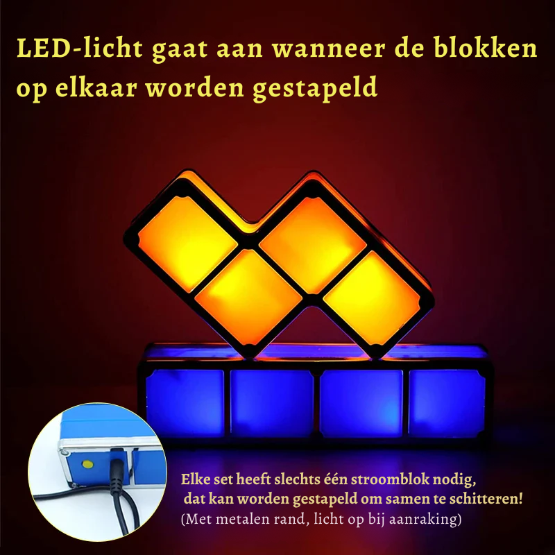 TetrisGlow™ – Creatieve & Aanpasbare LED Lamp – Speelse Nachtlamp