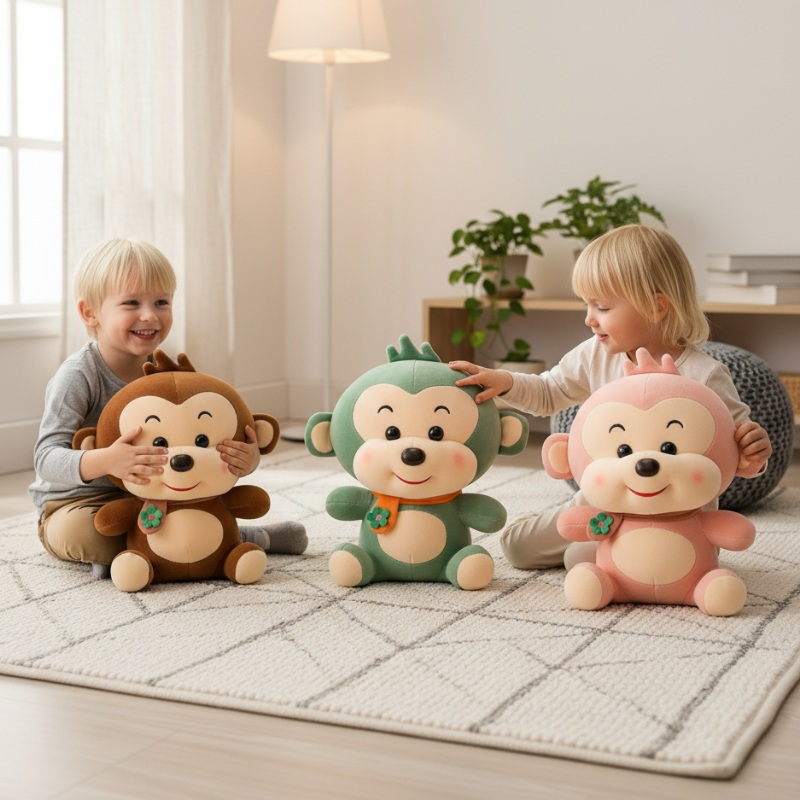 MonkeyBuddy – Zachte Pluche Apenknuffel met Sjaaltje