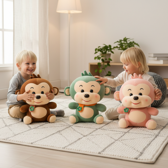 MonkeyBuddy – Zachte Pluche Apenknuffel met Sjaaltje