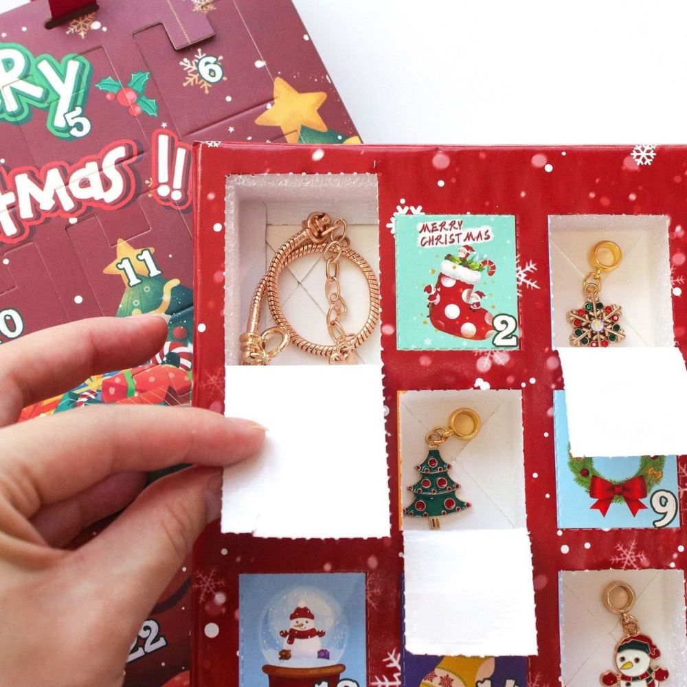 <font dir="auto" style="vertical-align: inherit;"><font dir="auto" style="vertical-align: inherit;">Bracelets de calendrier de l'Avent de Noël DIY transfrontaliers</font></font>