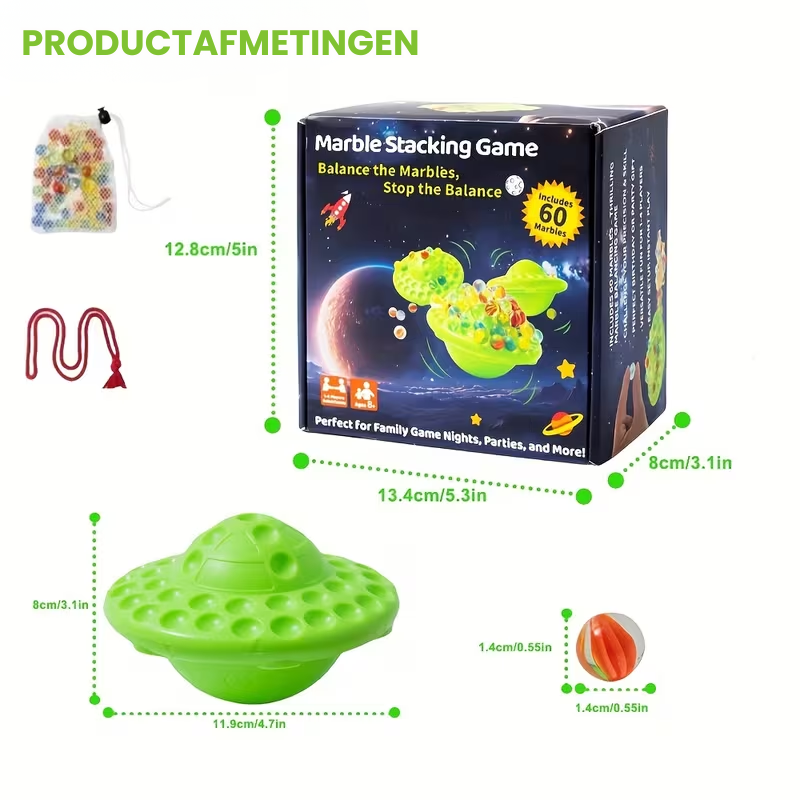 MarbleMaster™ – Balans & Stapel Knikkerspel met 60 Knikkers