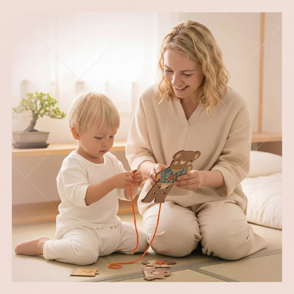 LaceBear – Montessori Rijg Speelgoed Beer