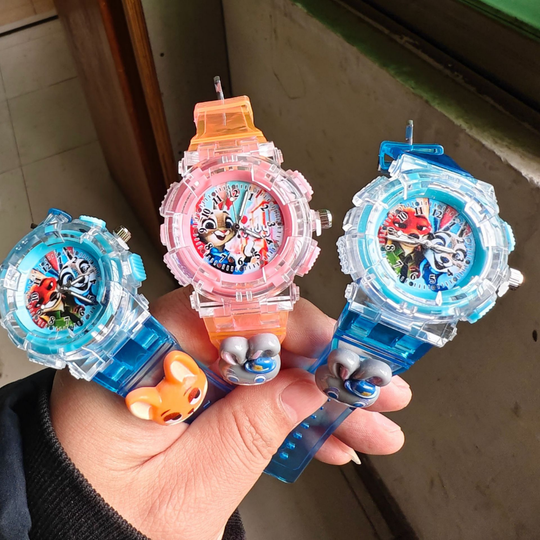 ZooFlash – LED Horloge met Vos & Konijn