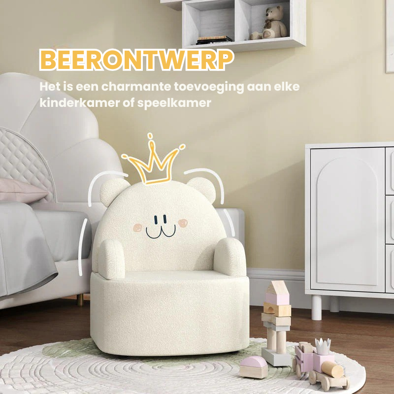 TeddyLounge™ Kinder Berenstoel – Teddy Fleece Armstoel voor Peuters (tot 3 jaar)