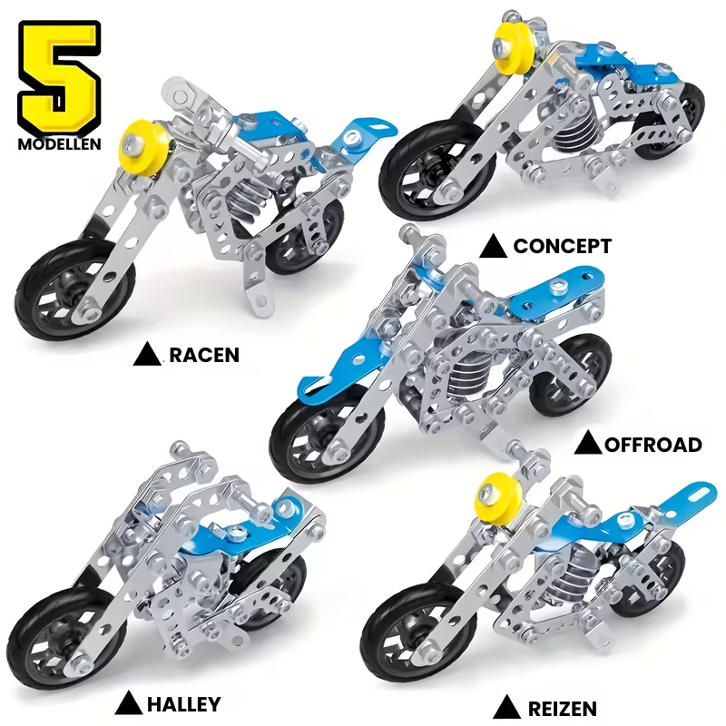 MotoForge™ – 5-in-1 Metalen Wisselbare Motor Bouwset voor Kinderen
