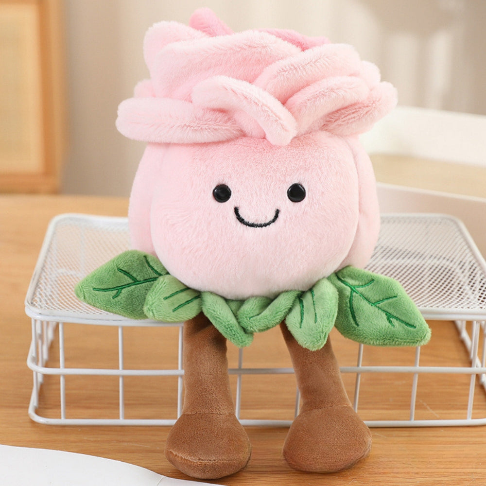 RoseFriends – Pluche Roos met Glimlach en Beentjes