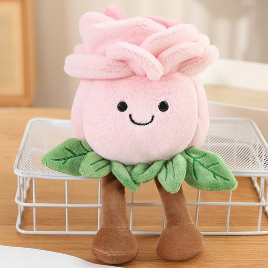RoseFriends – Pluche Roos met Glimlach en Beentjes