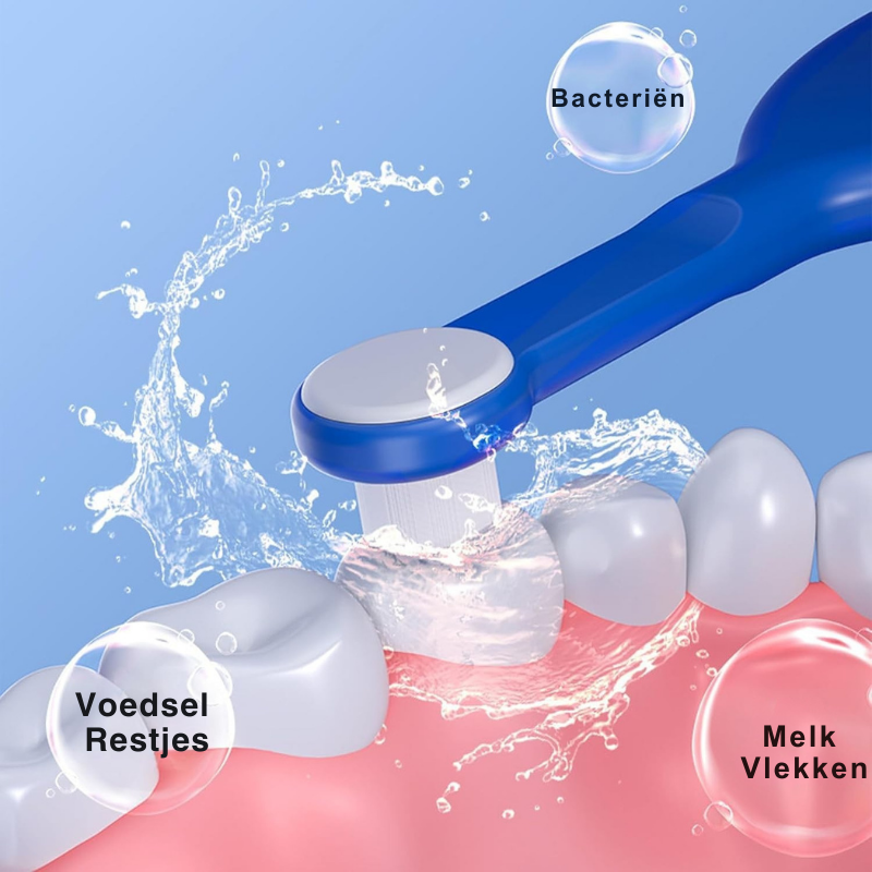 MiloBrush™ – 4-pack U-vormige Kindertandenborstels, 45° Reiniging, BPA-vrije Siliconen voor 2-12 Jaar