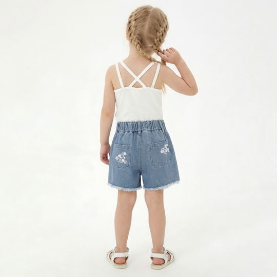 Johanna – Bloemen Denim Broekjes