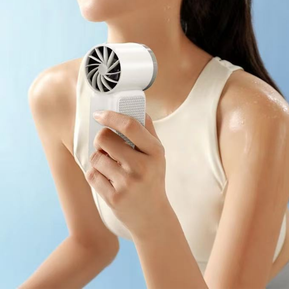 TurboBreeze – 3000mAh Mini Handventilator met Digitaal Display
