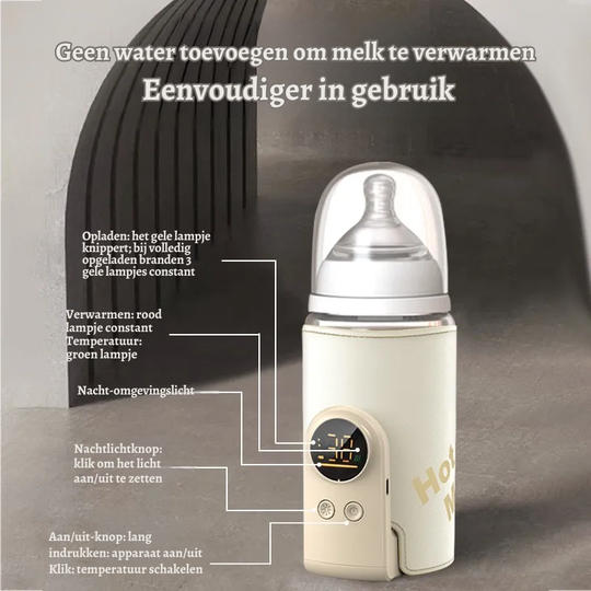 SmartBottle™ – Draadloze Oplaadbare Flessenwarmer – Altijd Perfecte Temperatuur