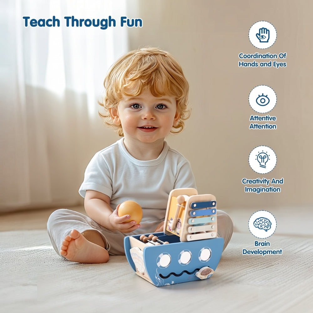PiratePlay – Houten Piratenschip 5-in-1 Speelset