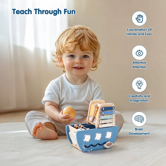 PiratePlay – Houten Piratenschip 5-in-1 Speelset
