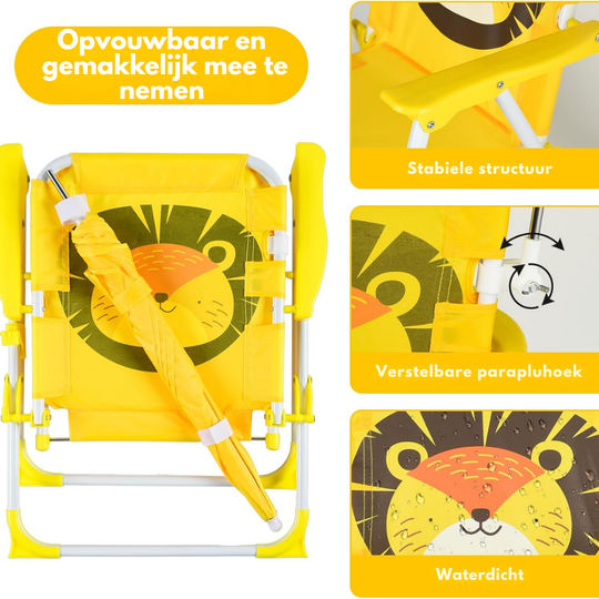 SunnySeat – Opvouwbare Kinder Strandstoel met Parasol