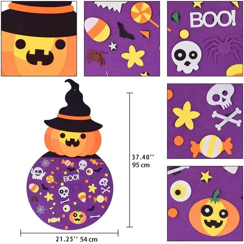 PumpkinPlay™ – DIY Halloween Pompoen Knutselset – Educatief Peuterspeelgoed in Vilt