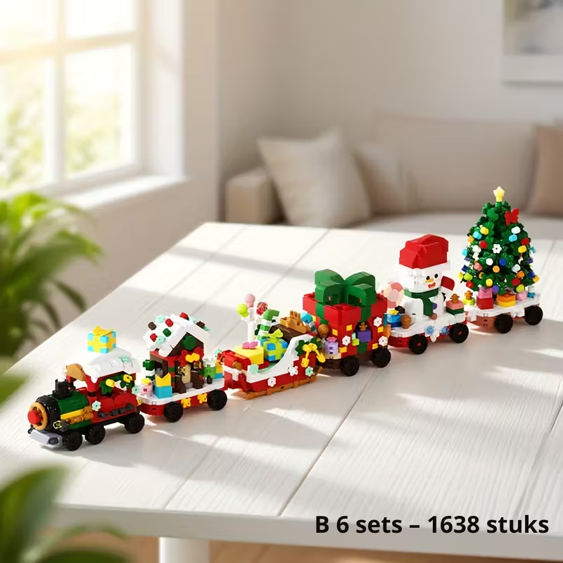 HollyBricks™ – 1098/1638-delige Trein Kerst Bouwstenen Combinatie Set