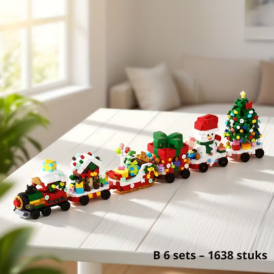 HollyBricks™ – 1098/1638-delige Trein Kerst Bouwstenen Combinatie Set
