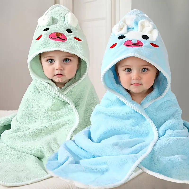 CuddleCape™ – 2-Pack Baby Badcape met Dierprint