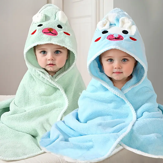 CuddleCape™ – 2-Pack Baby Badcape met Dierprint