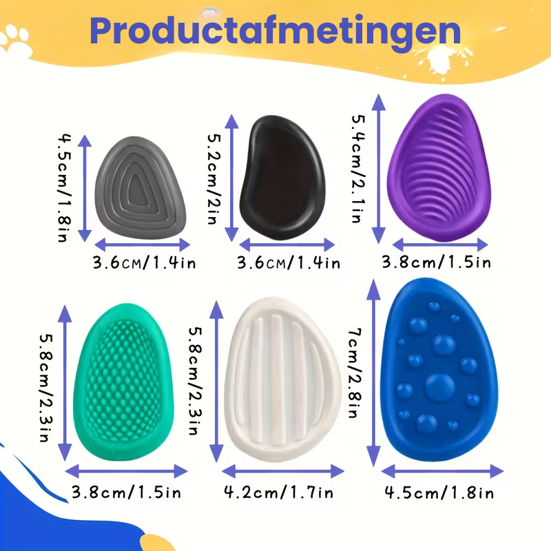 CalmiStone™ – 6/12-delig Sensorische Fidget Stenen Zachte Silicone Wobble Stones