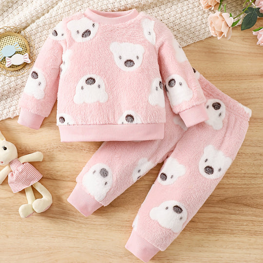BearHugs™ – 2-delige Meisjes Flanellen Pyjama met Beerprint