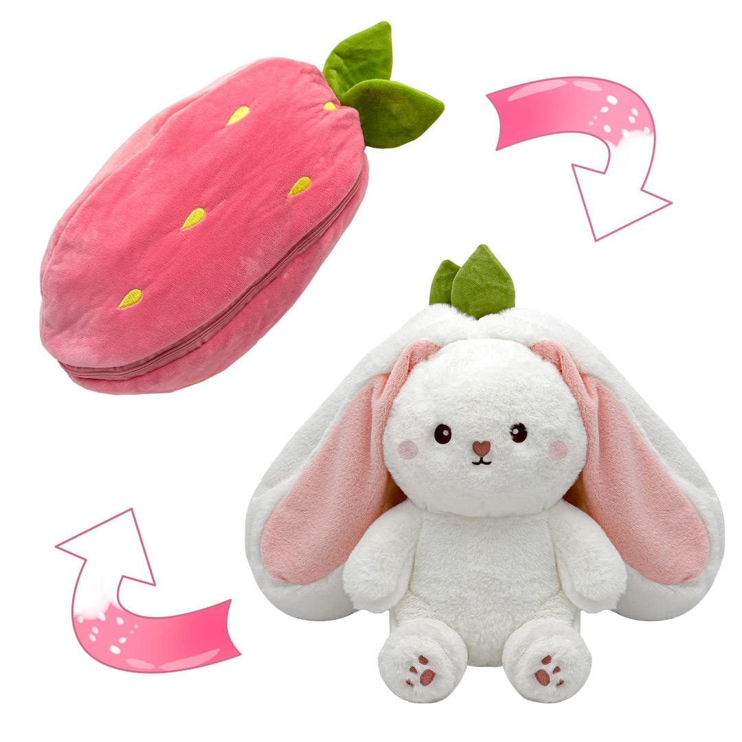 StrawberryBunny™ – Aardbei & Wortel Veranderbare Plysch Kanin