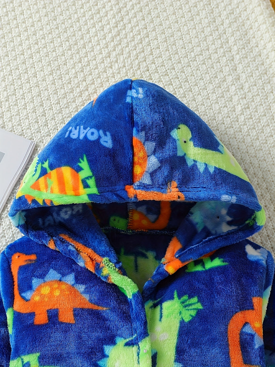 DinoRoarRobe™ – Kinderbadjas met Capuchon en Dinosaurusstijl