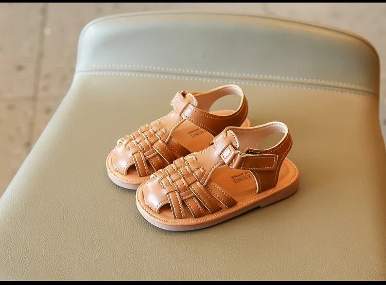 SunnyStrides™ – Geweven Kindersandalen met Klittenband, Lichtgewicht & Comfortabel