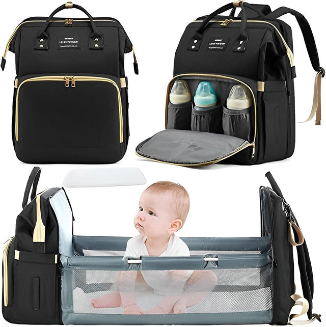 Bambino – All-in-One Nappy Bag with Travel Cot & USB Port