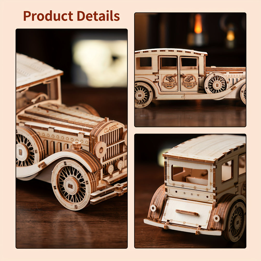 RetroRide™ – 3D Houten Vintage Auto Puzzel