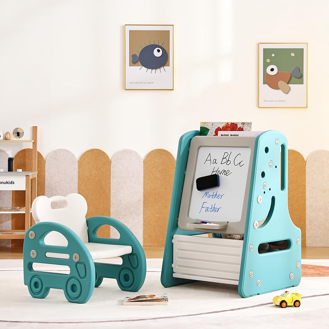 Write&Store™ Magnetisch Kinder Schrijfbord – 2-in-1 Boekenplank & Opbergrek (2 jaar+)