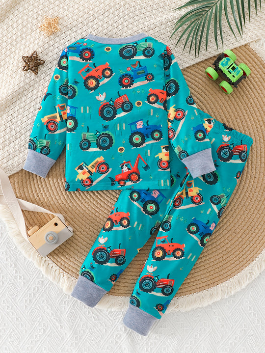 SpeedyDream™ – Jongens Pyjama Set – Auto Print & Comfortabel