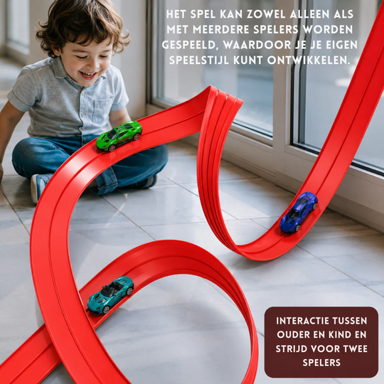 RaceRoll – Flexibele Racebaan met Push-and-Go Autootjes – Speelgoed
