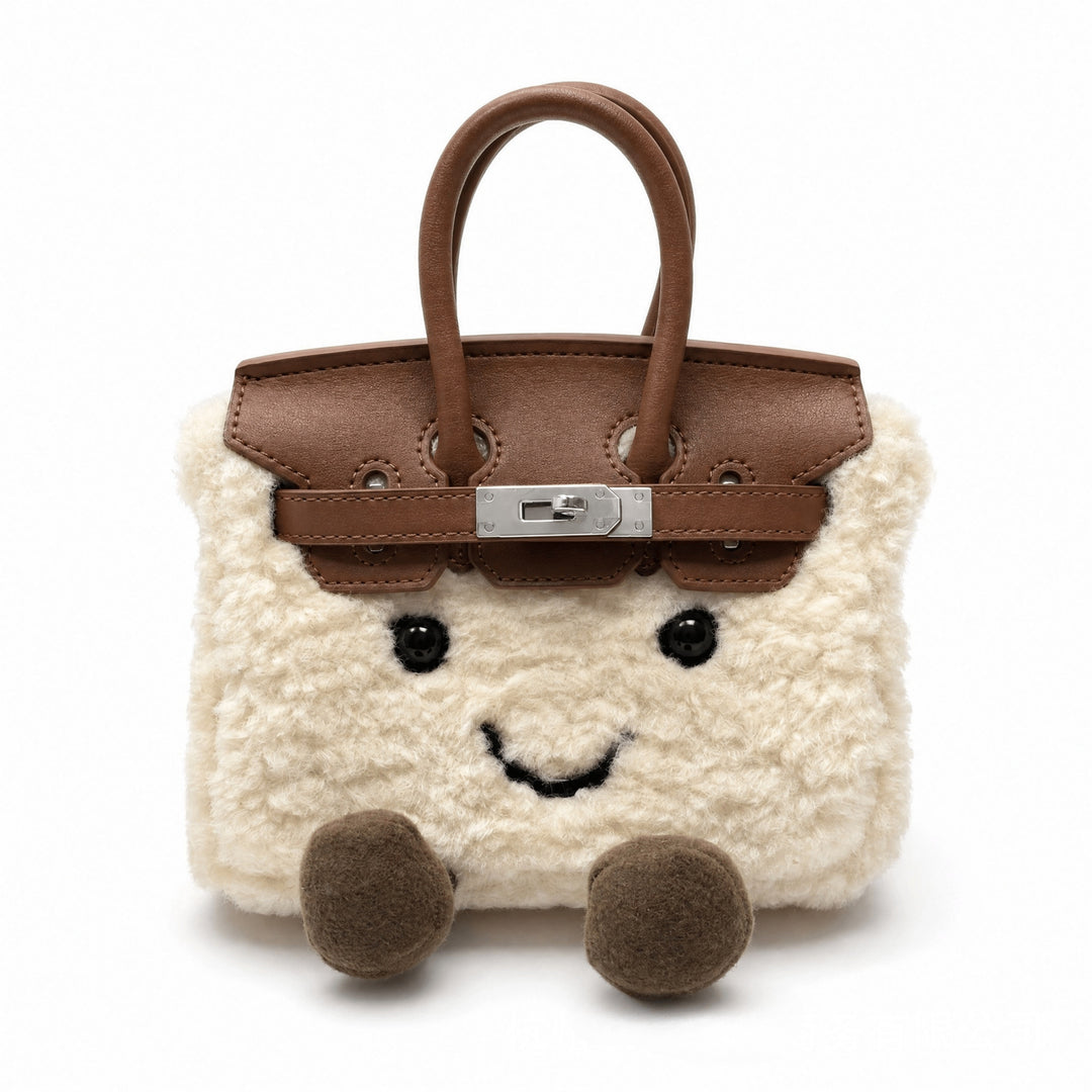 CozyPurse – Bolsito de Peluche con Carita en Tonos Naturales