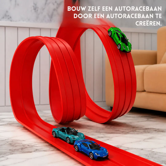 RaceRoll – Flexibele Racebaan met Push-and-Go Autootjes – Speelgoed