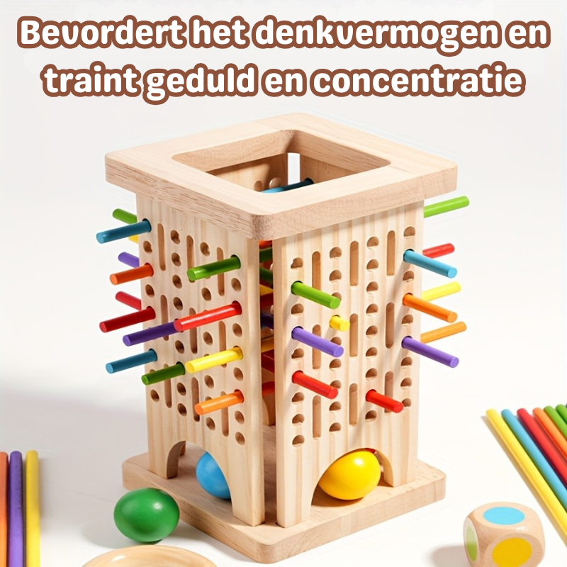 Milo’s Magische Toren™ – Drie-in-één Houten Stokspel