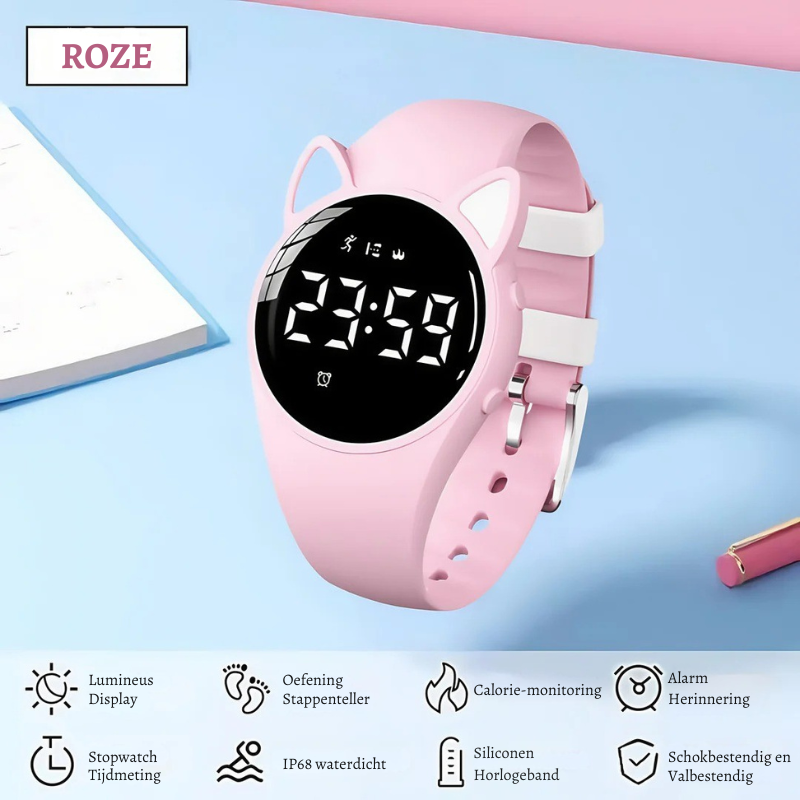 TimeBuddy™ – Schattig Unisex Sporthorloge – Waterdichte Digitale Fitness Tracker