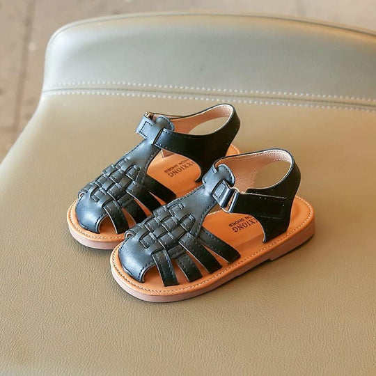 SunnyStrides™ – Lichtgewicht Geweven Kindersandalen met Klittenband