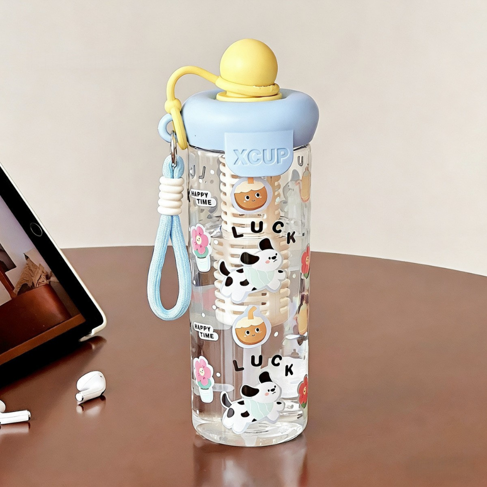 TeaJoy – Cartoon Drinkfles met Theefilter (600 ml)
