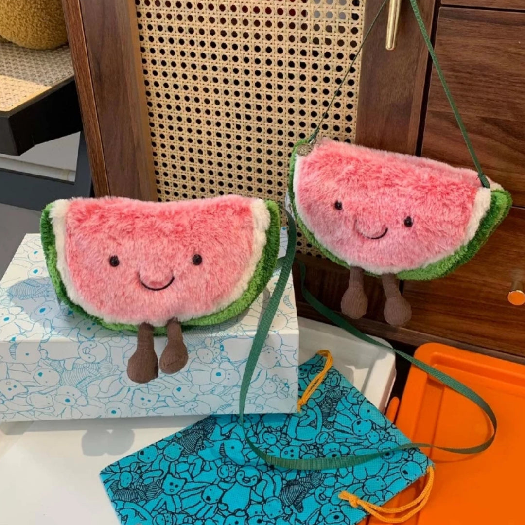 SnackBag – Pluche Schoudertasje Avocado, Toast & Watermeloen