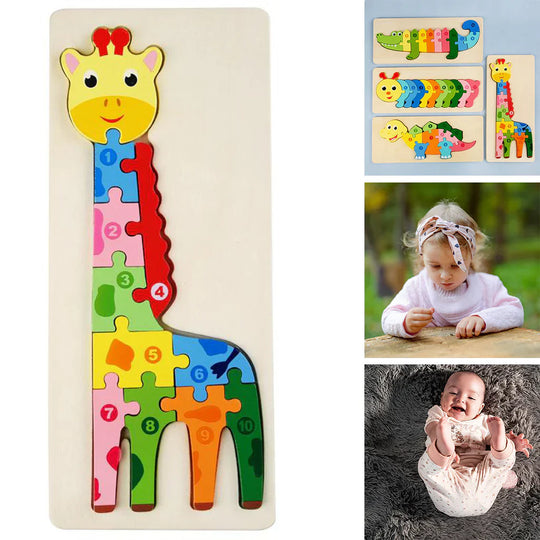 AnimalPuzzle™ – Montessori Houten Leer- & Dierpuzzel voor Kinderen