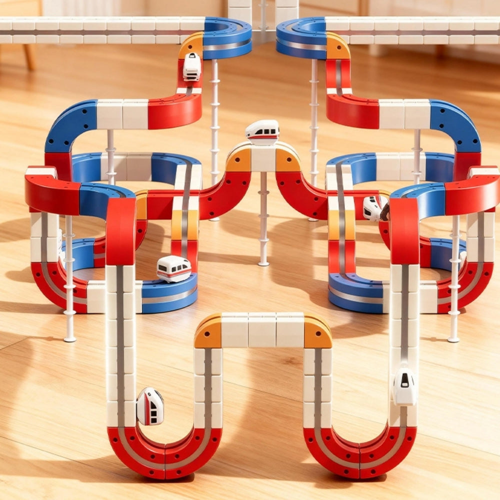 <font dir="auto" style="vertical-align: inherit;"><font dir="auto" style="vertical-align: inherit;">Jouet magnétique pour enfants, double voie électrique, assemblage de train cube magique, pour garçons, bricolage</font></font>