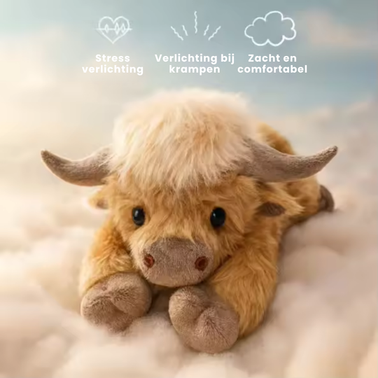 CalmCuddle – Highland Koe Verzwaringsknuffel met Warmtepad