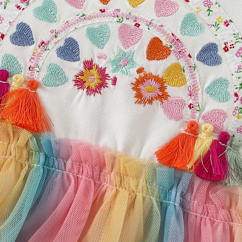 Elisa – Regenboog Tulle Jurk