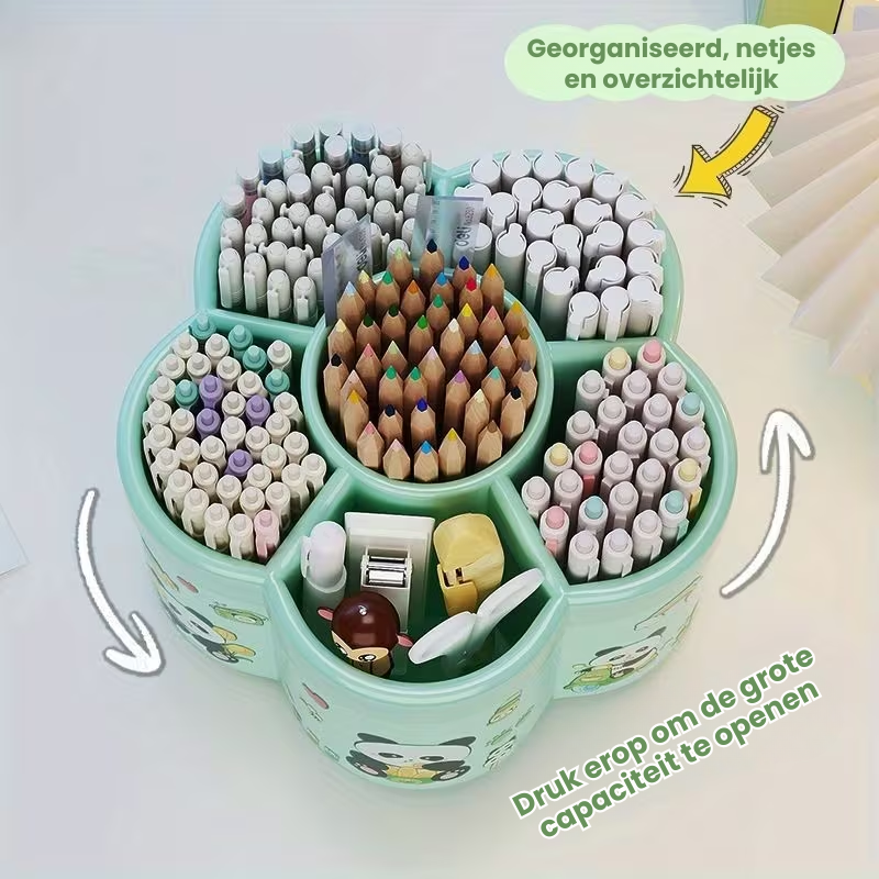 SpinSort™ – 360° Draaibare Bureau Organizer – Opbergbox met 6 Vakken