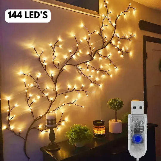 LumiVine™ – Buigbare LED Wilgentaklamp met Lichtjes